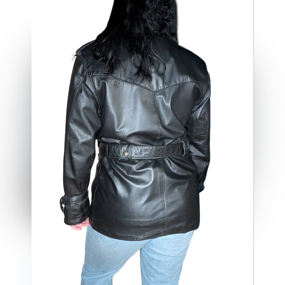 Vintage Cuir Dimitri Black Leather Women's Jacket - Picture 12 of 12